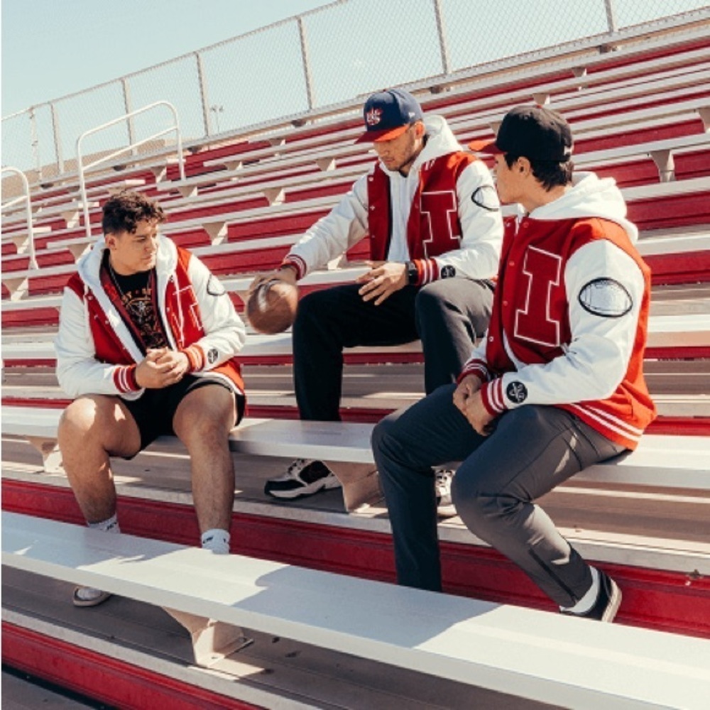 Howe Naugalite University of Nebraska Varsity Jacket 36 Red White 1950s